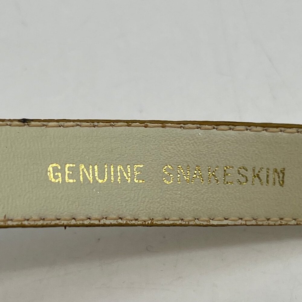 Giani Bernini Gold Adjustable Snakeskin Belt | Size L - Picture 2 of 10